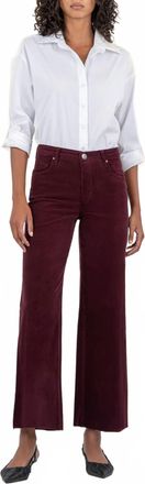 Kut from the Kloth Meg High Rise Corduroy Pants In Dark Plum