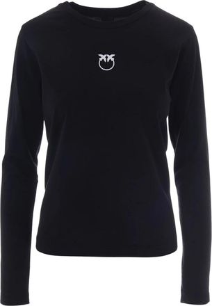 Pinko Limousine Draped T-Shirt - Dames - T-shirts - Zwart - XL - Katoen - Tops