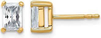 Diamond2Deal 14k Gold 1 ct Radiant Lab Grown Diamond Stud Earrings VS Clarity, D-E Color