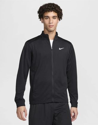 Nike Mens Mock Neck Ribbed Cuff Performance Jacket - Black/Multi - Size: 42/Regular