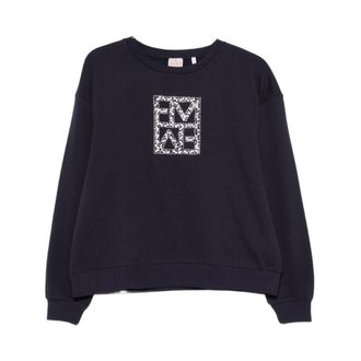 Marella Sweatshirts, female, Blue, Size: XL Decorated Sweatshirt