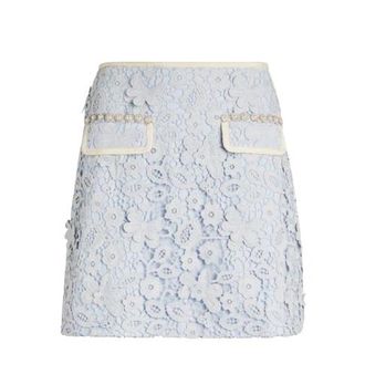 Self Portrait Powder Blue Guipure Lace Mini Skirt Size XXS