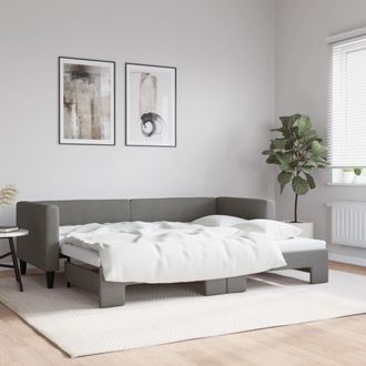 vidaXL Sof&aacute; Cama Nido Tela Gris Oscuro 80x200 Cm Vidaxl