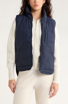 Zella Packable Quilted Vest in Navy Sapphire at Nordstrom, Size Medium