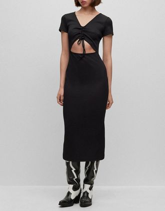 HUGO BOSS Womens Nalexi Dress - Black - Size: 12