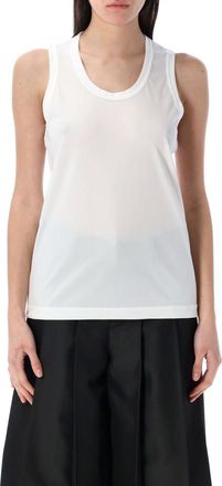 Comme Des Garçons White Logo jersey tank top