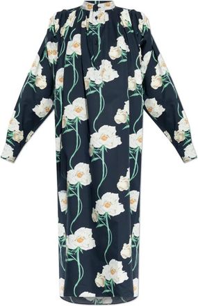 Kenzo Jurk met bloemmotief - Dames - Casual kleedjes - Blauw - L - Katoen - Kleedjes