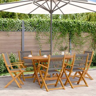 vidaXL Vidaxl - Sillas De Jard&iacute;n Reclinables 6 Uds Madera Maciza Acacia Gris
