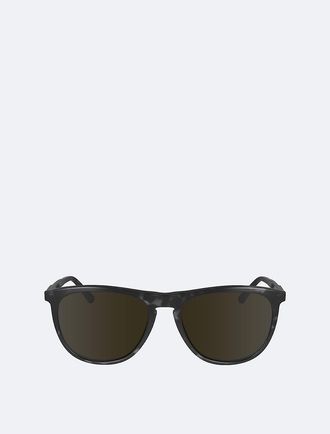 Calvin Klein Mens Aviator Acetate Sunglasses - Black