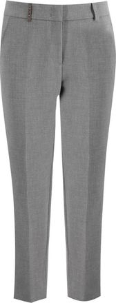 PESERICO Elegante Geplooide Broek met Comfortabele Pasvorm - Dames - Slim Fit Broeken - Grijs - XL - Broeken