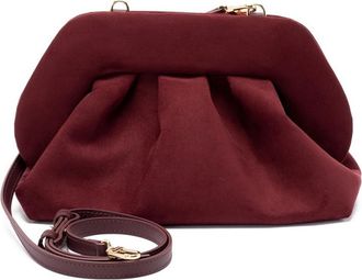 Themoirè Maroon Tia Clutch