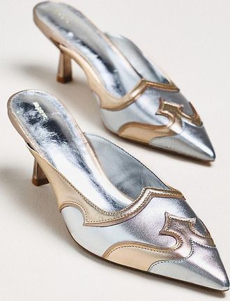 Maeve Pointed-Toe Western Mule Heels