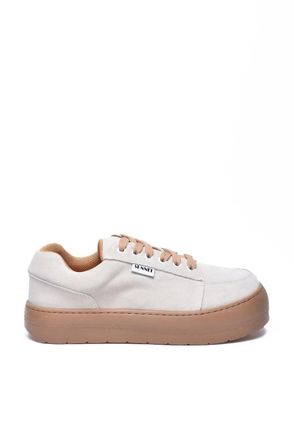 Sunnei Suede Sneakers - Beige/Brown