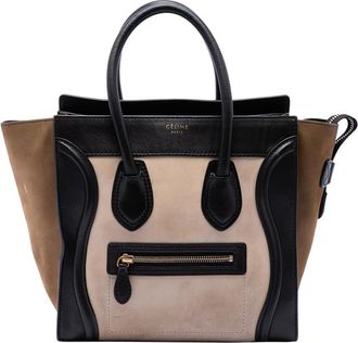 Celine Pre-owned Celine Micro Tricolor Calfskin and Suede Luggage Tote Ladies Q1F0A6SV6H0JLW6E