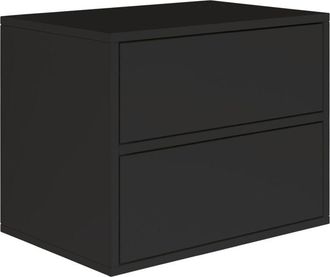 Selsey Selsey - framme - Mesita de noche colgante con 2 cajones - negro - 50 cm