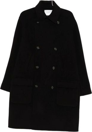 Paolo Pecora Heren, Mantels, Zwart, Maat: L Wol