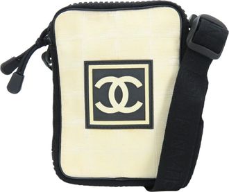 Chanel Black Ivory Jacquard Nylon Fanny Pack Pochette Shoulder Bag (Pre-Owned)