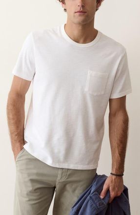 Marine Layer Luxe Slub Pocket T-shirt in White at Nordstrom, Size Xx-Large