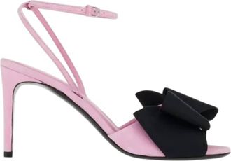 Ferragamo Womens Double Bow Sandals In Pink