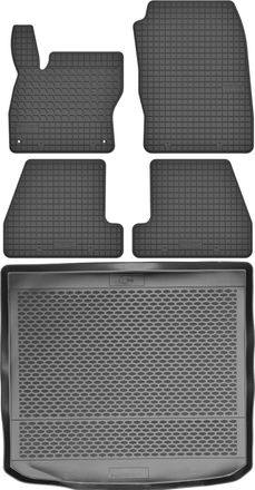OEM Juego De Alfombrillas De Goma Para Ford Focus Iii Kombi (2011-2017) + Alfombrilla Para El Maletero