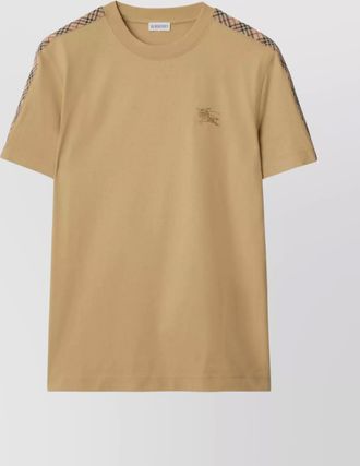 Burberry shoulder check pattern crew neck t-shirt