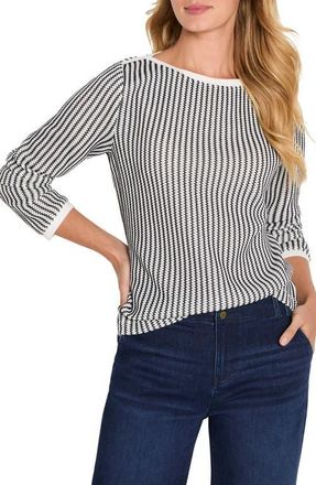 Nic+Zoe Zigag Knit Top in Indigo Multi at Nordstrom, Size Xx-Large