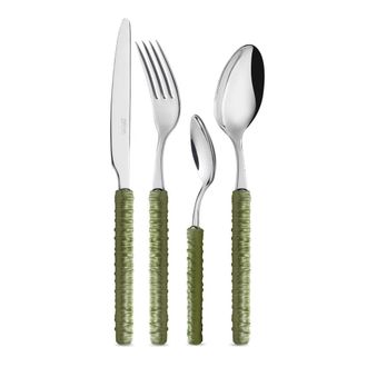 Neva Juego 24 cubiertos acero inoxidable con mango efecto ratán