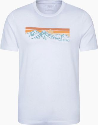 Mountain Warehouse Mens Mountain Warehouse Mens Lake District Mountain T-Shirt - White - Size: 36