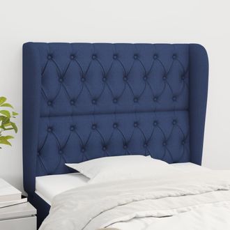 vidaXL Cabecero Con Orejas De Tela Azul 93x23x118/128 Cm Vidaxl