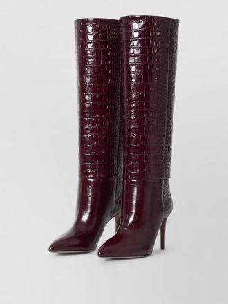 PARIS TEXAS croco print stiletto knee high boots 85