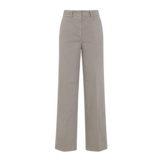PESERICO Peserico, Wide Trousers, female, Brown, Size: M Gabardine Pants