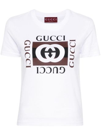 Gucci T-shirt met logoprint - Wit