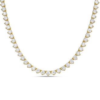 Diana M. Jewels 14kt Yellow Gold 5cts Lab Grown Diamond 3 prong Tennis Necklace
