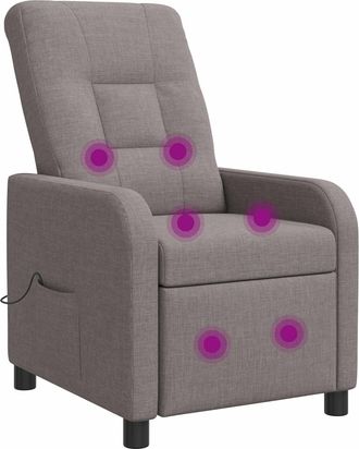 vidaXL Silla De Masajes Reclinable Topo Tela Vidaxl