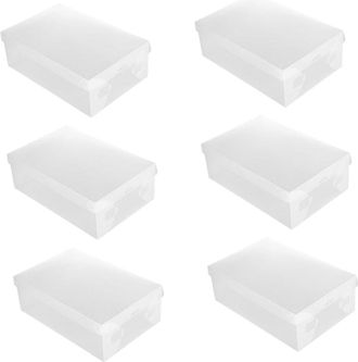 OEM Cajas Transparentes A Prueba De Polvo Para Zapatos, 6 Unidades, Contenedores De Almacenamiento Apilables Para La Organizaci&oacute;n Del Calzado En El Hogar