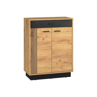 Petits Meubles Mueble zapatero 2 puertas abatibles 1 caj&oacute;n estratificado marr&oacute;n