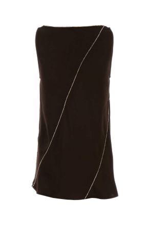 Jil Sander Womens Chocolate Viscose Top Plum Viscosa Maglie
