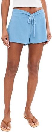 Free People Staycation Sleep Shorts Womens Pajama Blissful Blue : SM (Womens 4-6), Cotton/Polyester