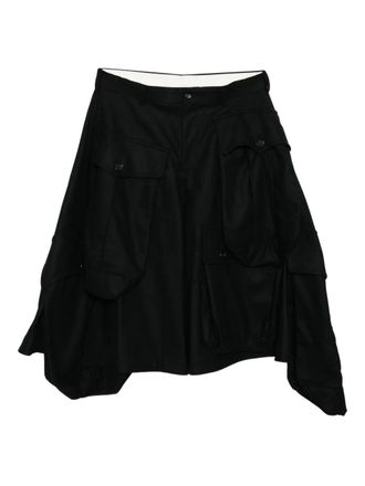 Comme Des Garçons Shorts met asymmetrische zoom - Zwart