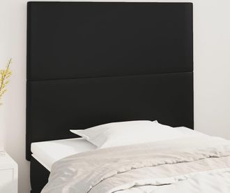 vidaXL Cabeceros 2 Unidades De Cuero Sint&eacute;tico Negro 100x5x78/88 Cm Vidaxl