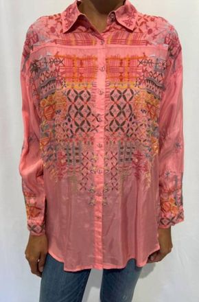 Johnny Was Ryan Button Down In Coral