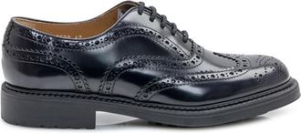 Doucal's Black Leather Lace-up Shoes