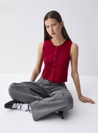 Twik Womens Fine-knit buttoned vest