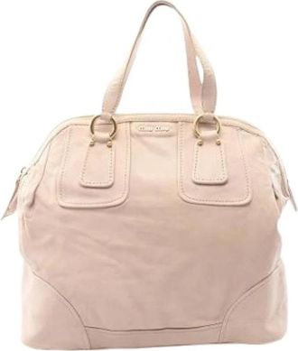 Miu Miu Pre-owned Boston Bag - Dames - Vintage Shopper - Beige - ONE Size - Leer - Vintage