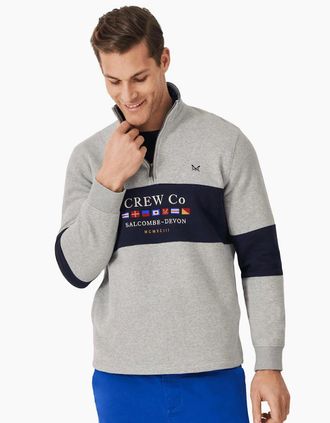 Crew Clothing Mens Crew Clothing Mens Cut And Sew Graphic Half Zip Sweatshirt - Size: 42