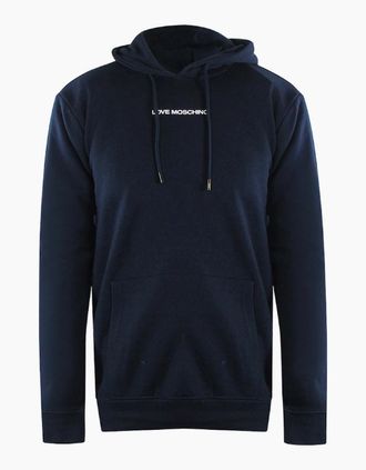 Love Moschino Mens Love Moschino Navy Blue Hoodie - Size: 44