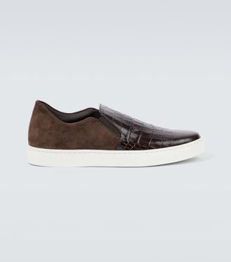 Manolo Blahnik Slip-on Nadores in pelle stampata
