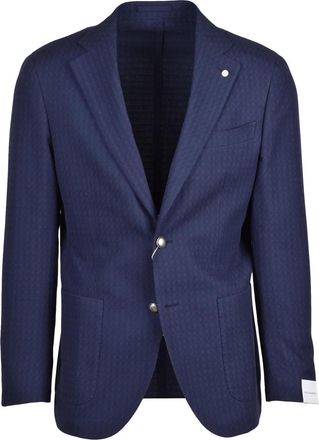 Lubiam Cotton Embroidered Jacket - Blue