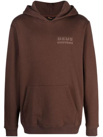 Deus Barret logo-print hoodie - Brown