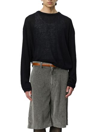 Mfpen Knee-Length Trousers with Relaxed Fit and Textured Fabric